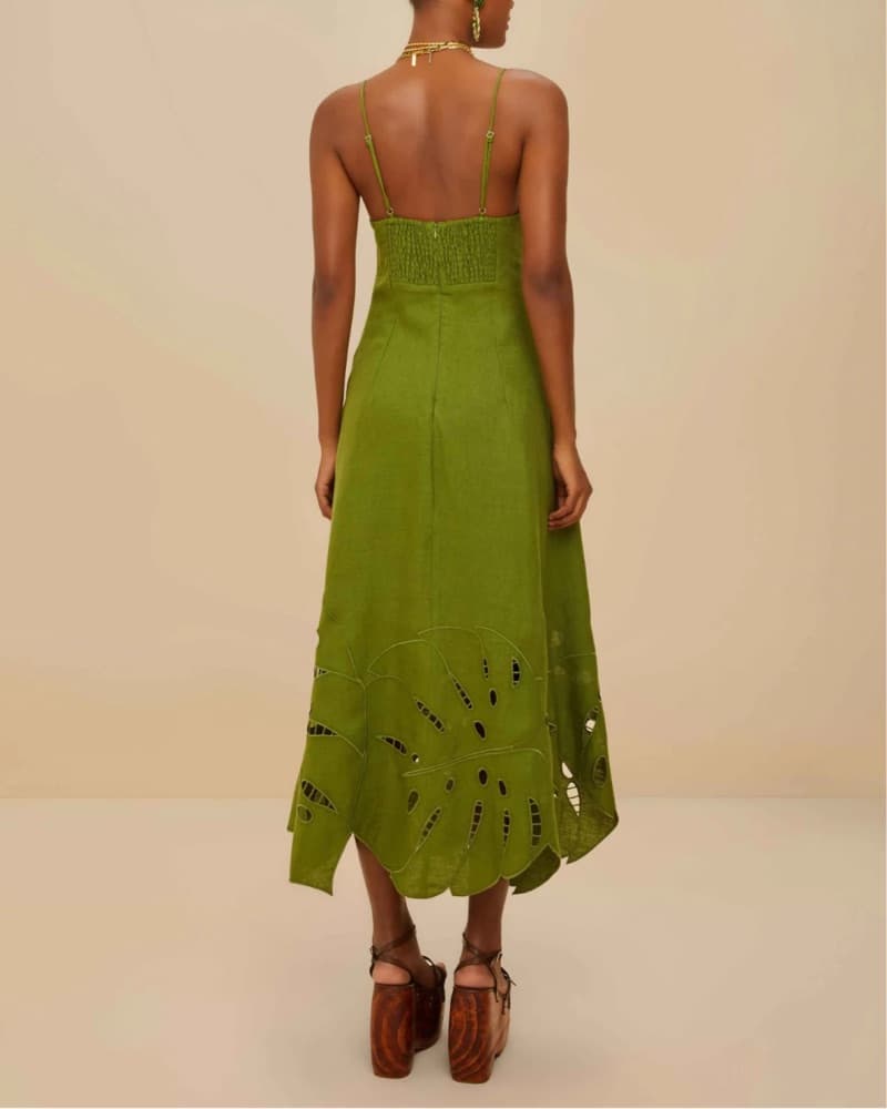 FARM Rio Green Monstera Dress - Image 3