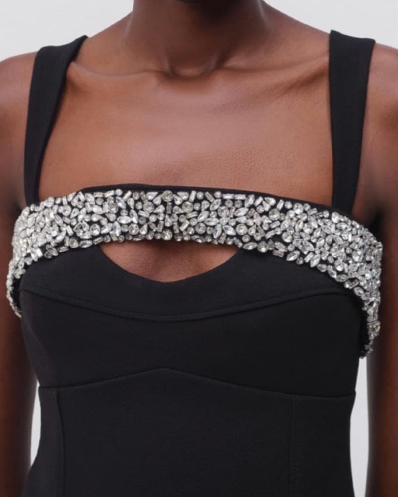 Sparkling Black Mini Dress - Image 2