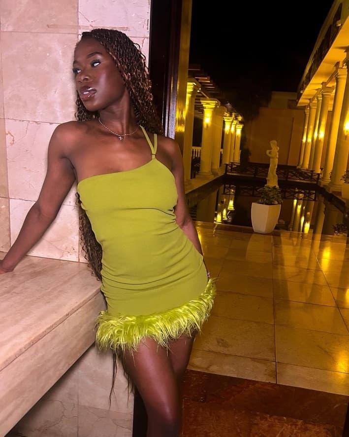 Green One Shoulder Dress - Image 3