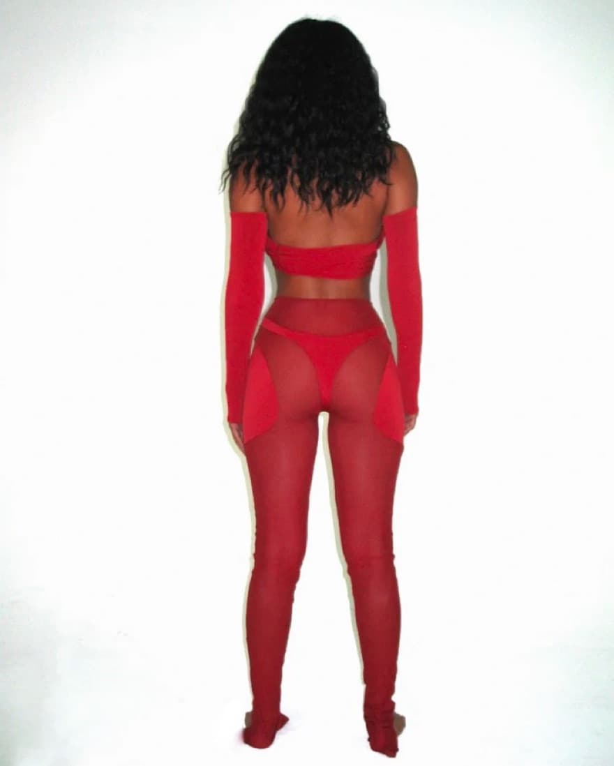Sweet Talk Mesh Patch Leggings & Top Set - Image 4