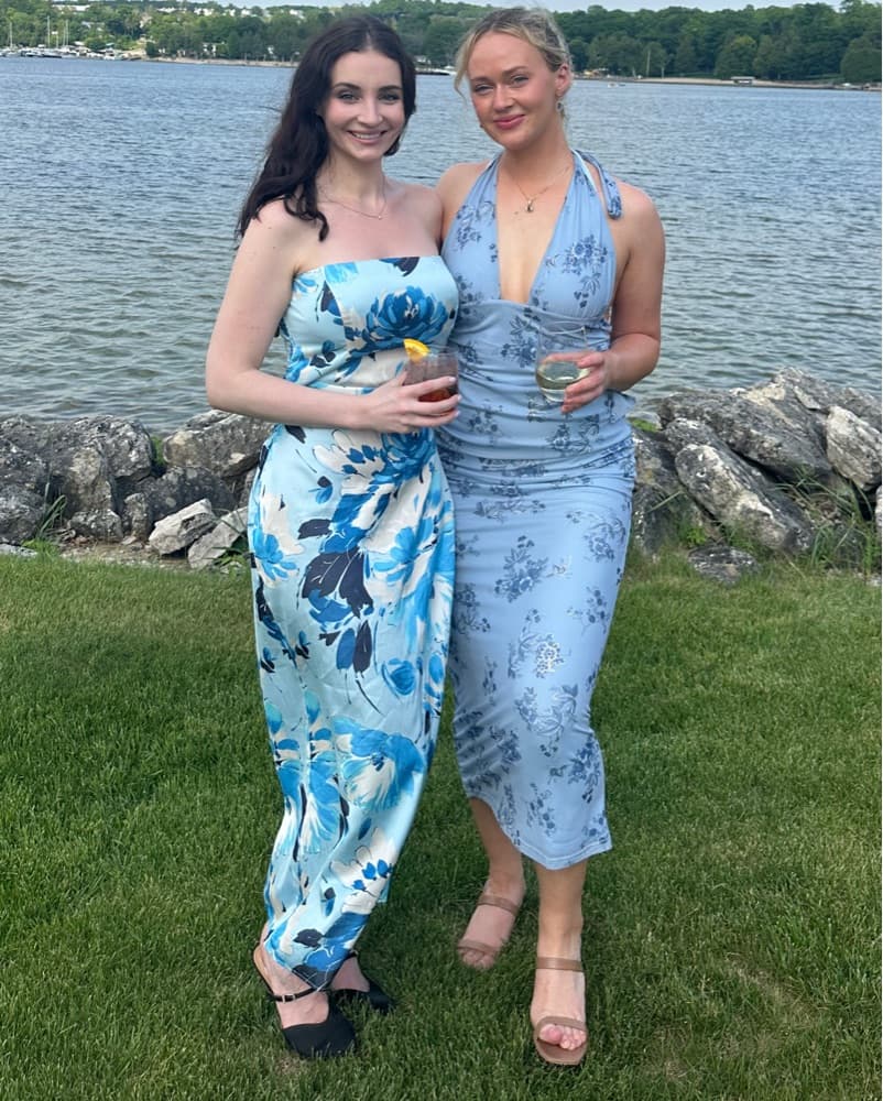 Floral Strapless Satin Midi Dress - Image 3