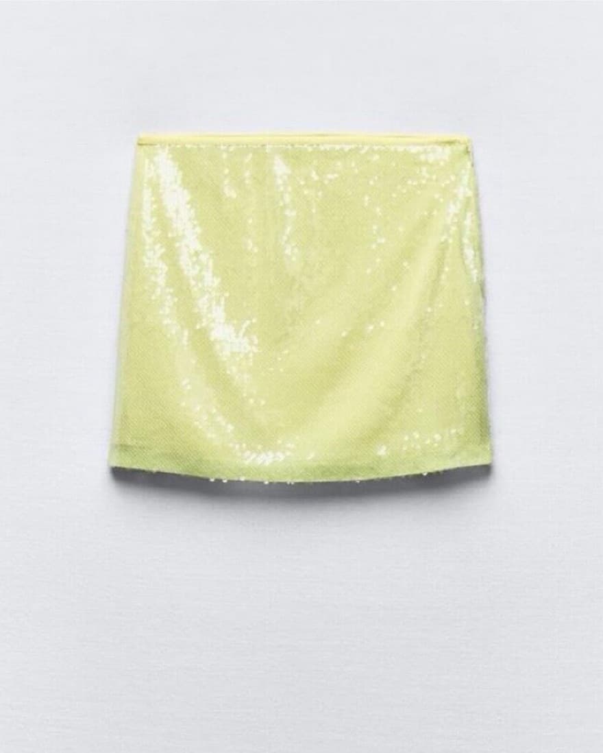 Yellow Sequin Mini Skirt  - Image 2