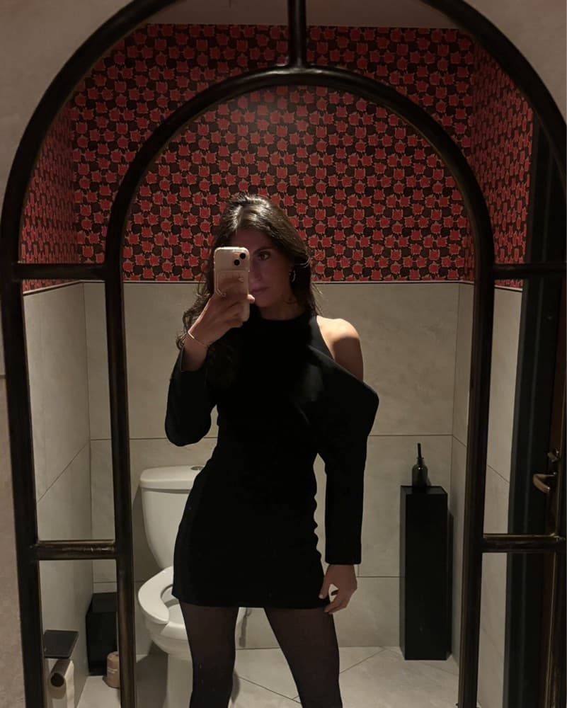 KHAITE Tristen Mini Black Dress - Image 1
