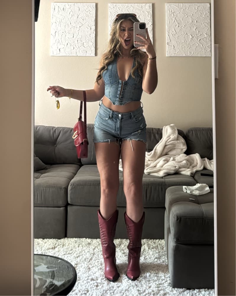 Garnet Red Western Cowboy Boots - Image 2