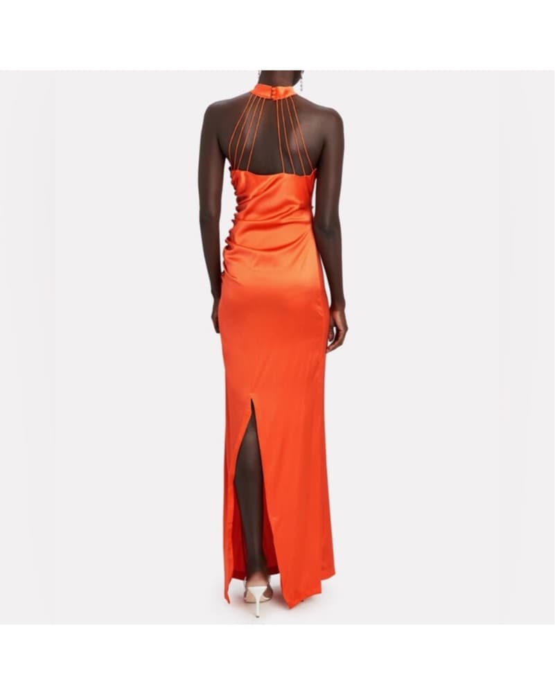 Retrofete Sandy Silk Halter Dress - Image 4