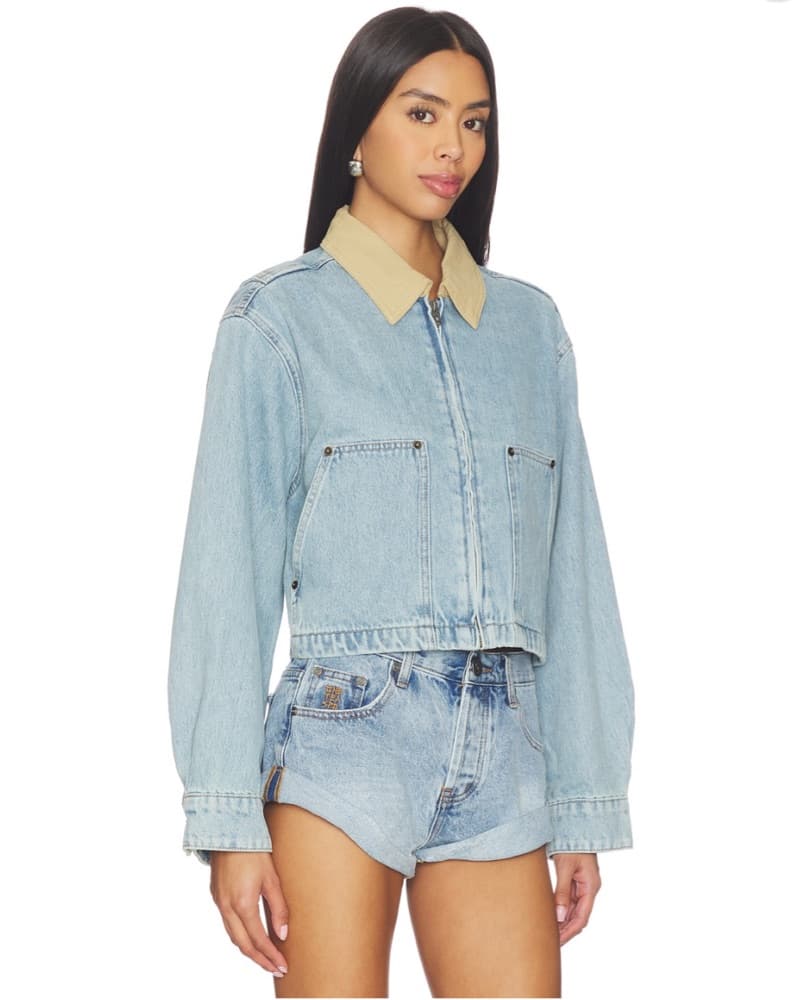 Revolve Cropped Denim Jacket BlankNYC - Image 4