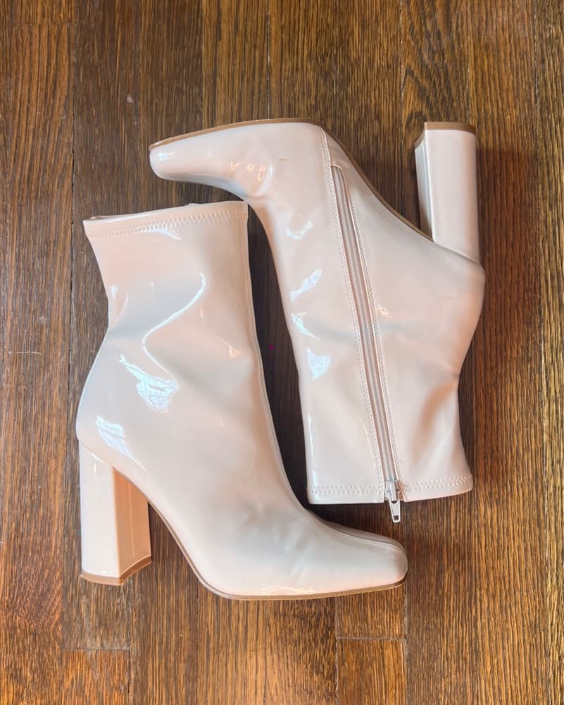 Glossy White Steve Madden Boots  - Image 1