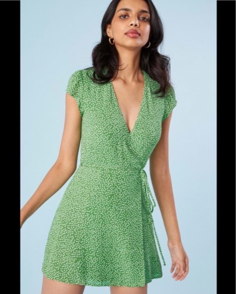 Reformation Mini Floral Wrap Dress - Image 1