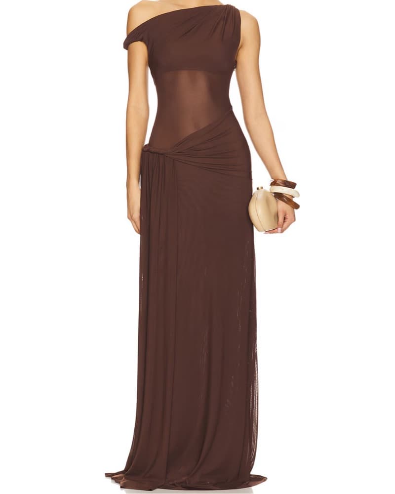 MISHA Sisal Maxi Dress in Espresso - Image 2