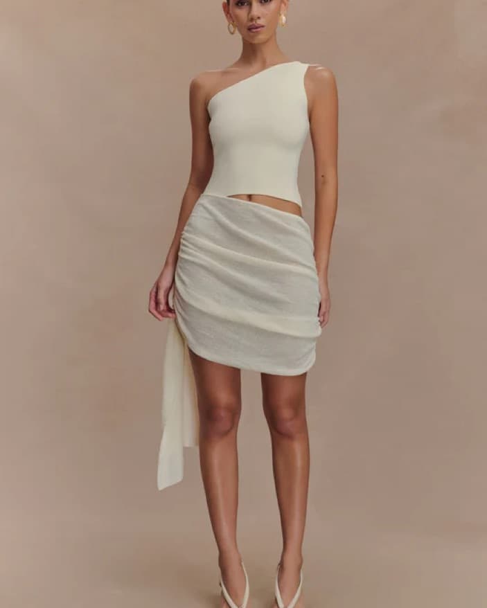 Drape Skirt Mini Dress - Image 1