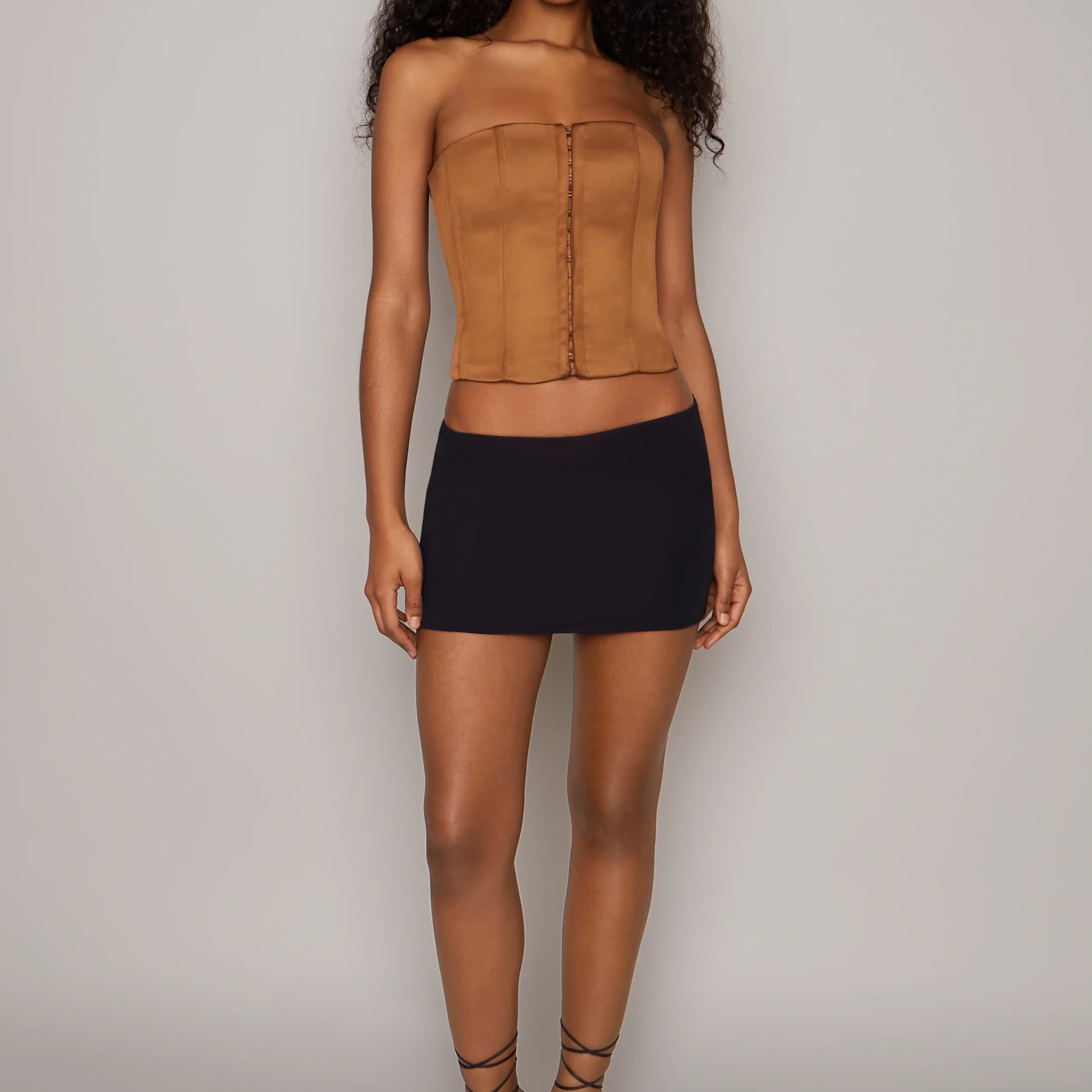 Danielle guizio Corset Satin Brown XS - Image 2