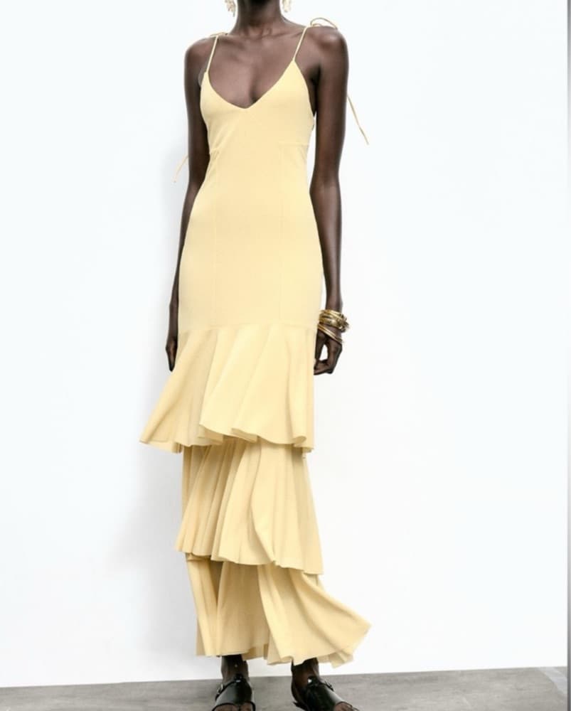 Butter Yellow Layered Maxi Dress - Image 2