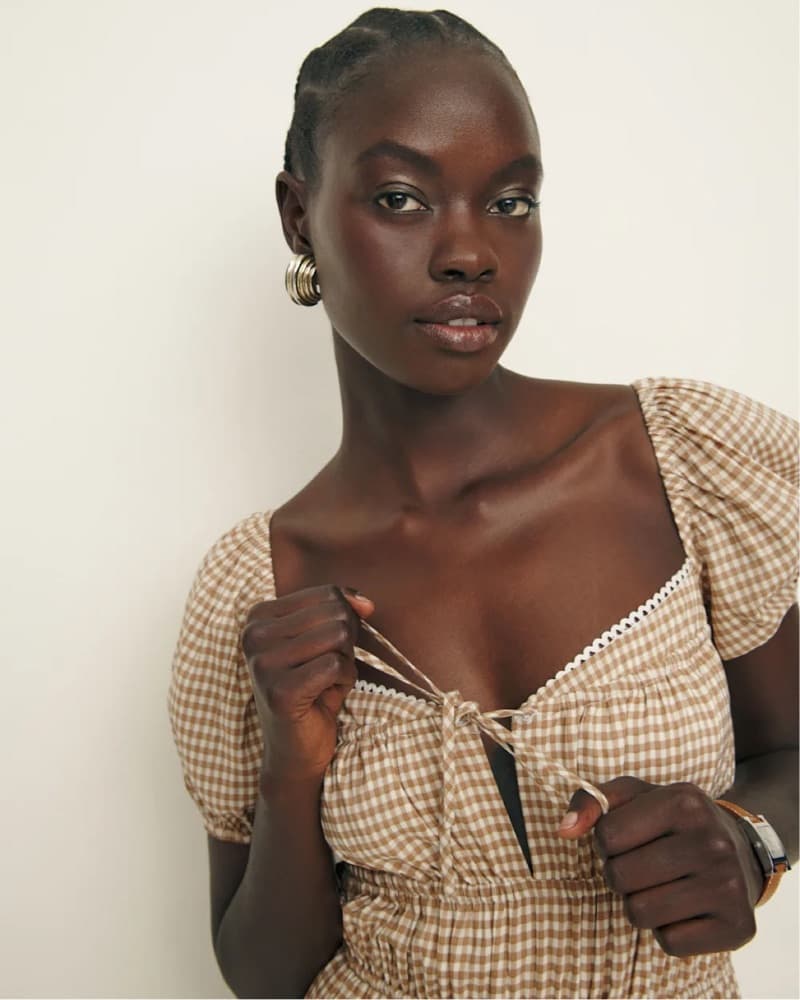 Reformation Anzo Check Dress  - Image 4