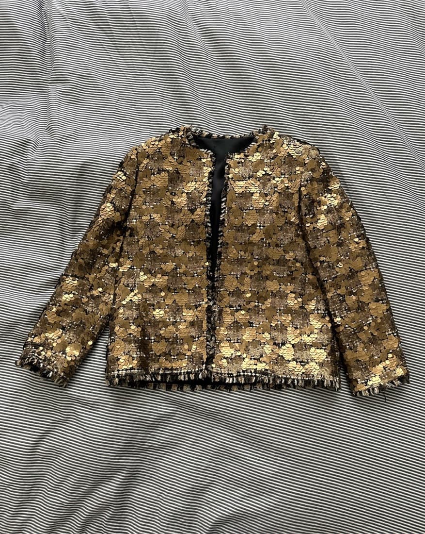 Zara Gold Sequin Jacket  - Image 1