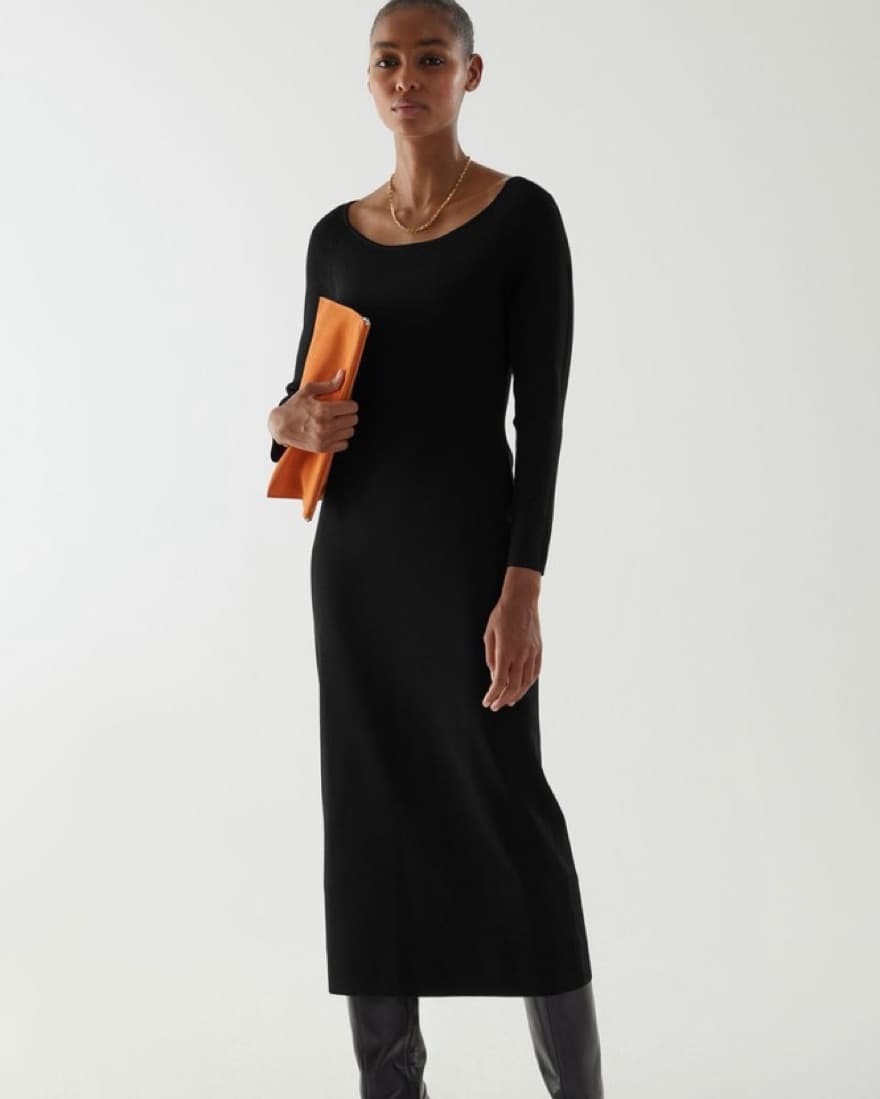 Knitted Off-Shoulder Tube Dress - Image 1