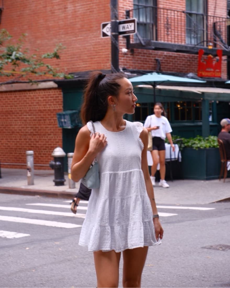 White Flutter Sleeve Dress - Image 3