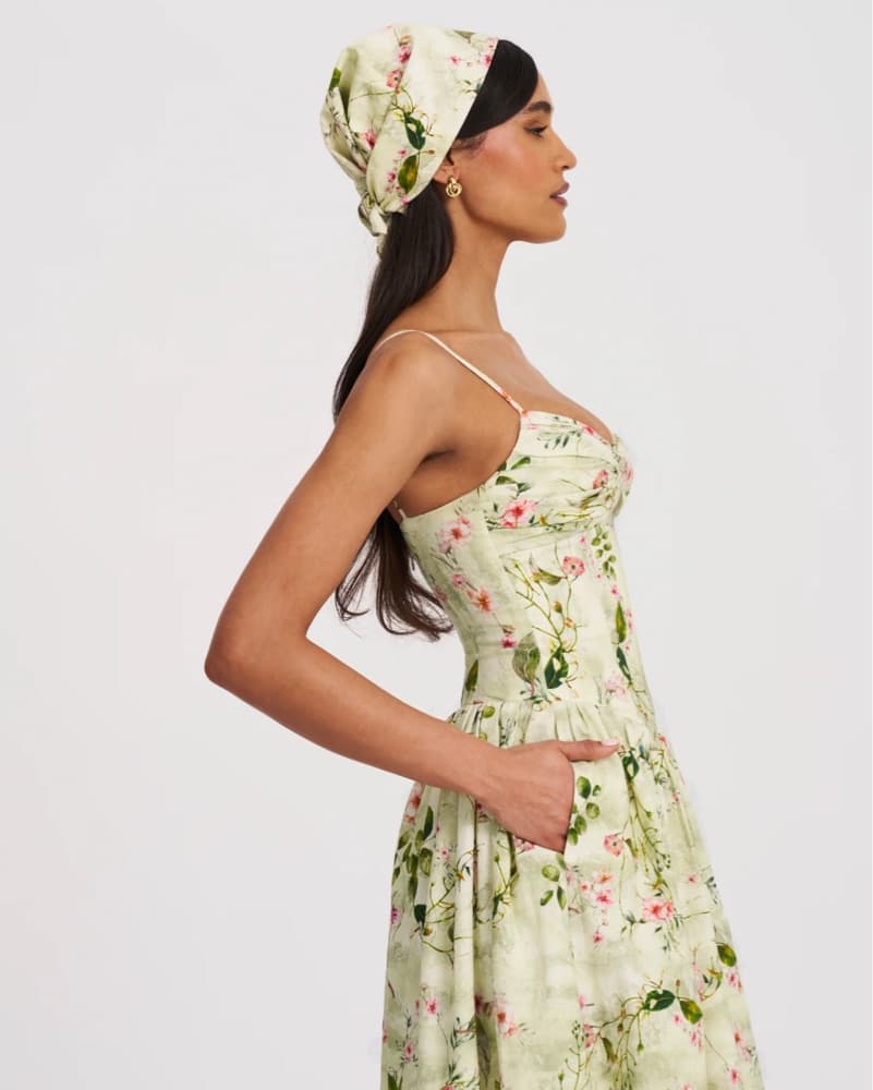 Jacinda Green Floral Print Ruched Breast - Image 5
