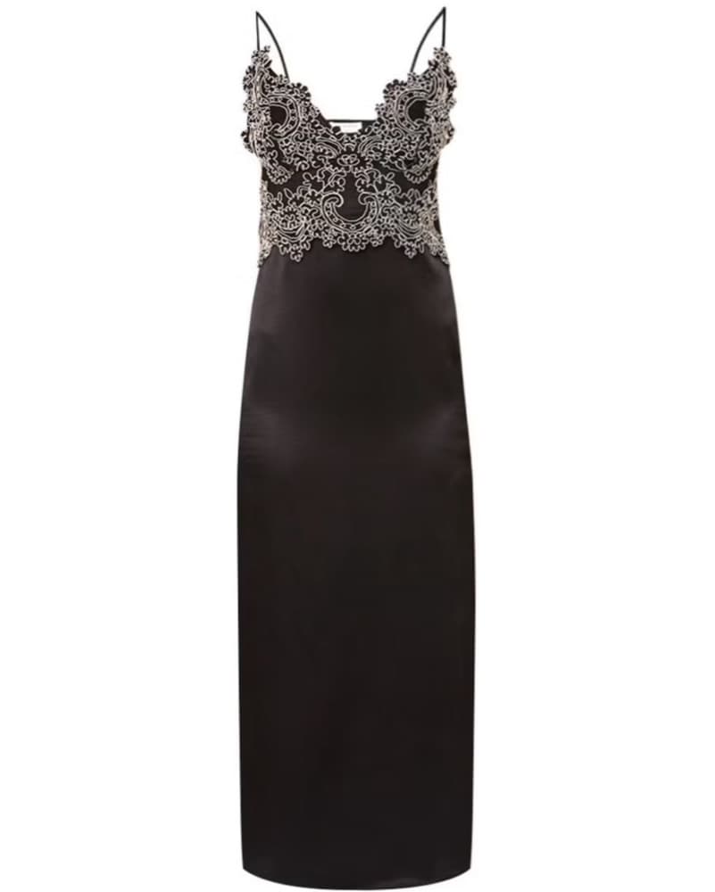Sandro Silk Embroidered Midi Dress - Image 1