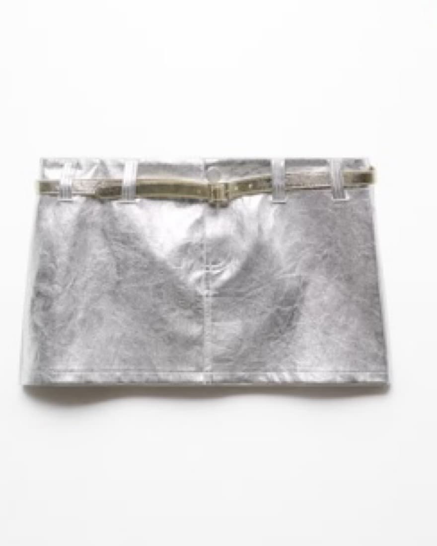 Mango Metallic Mini Skirt with Belt - Image 1