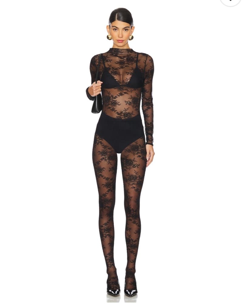 Revolve Black Lace Sheer Jumpsuit  - Image 1