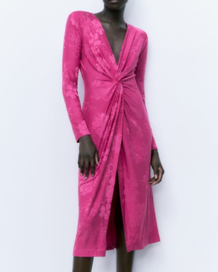 Zara Pink Midi Dress - Image 1