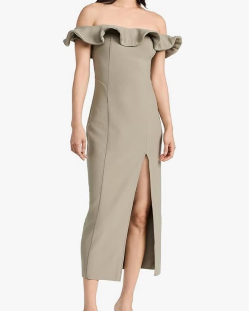 Elliatt Olive Midi Dress - Image 1
