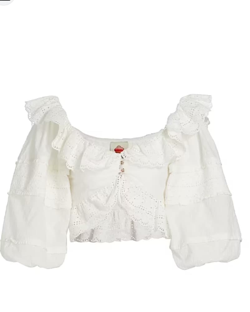 Farm Rio White Ruffle Top - Image 2