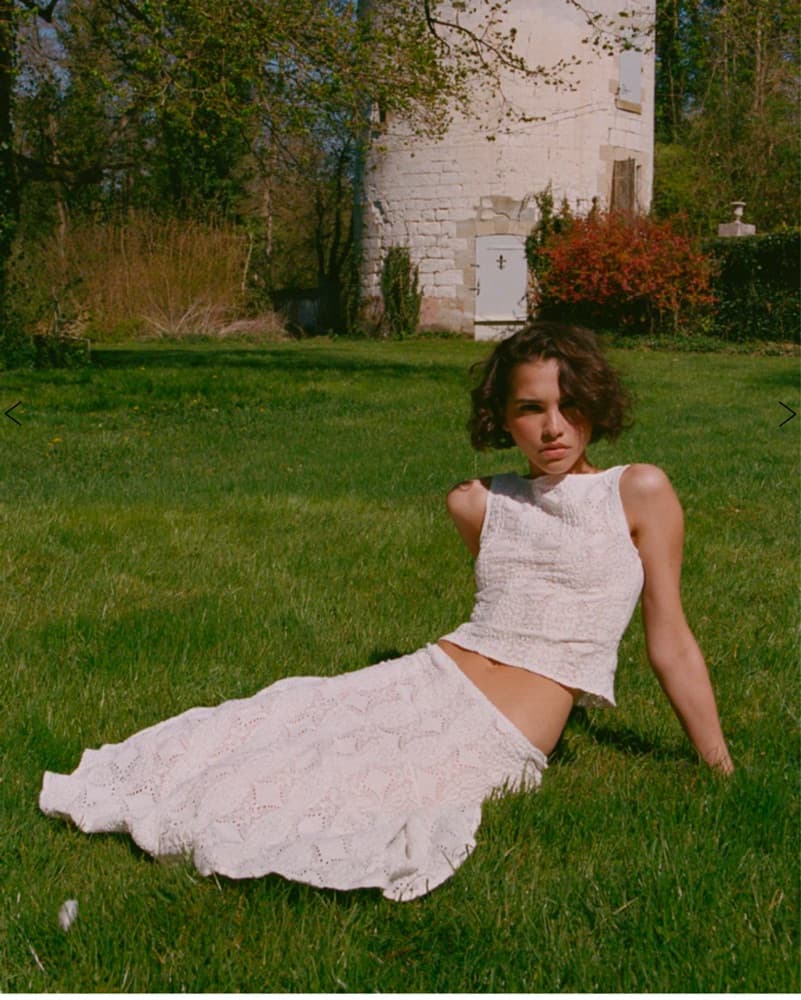 With Jean White Top and Skirt Set - Image 2
