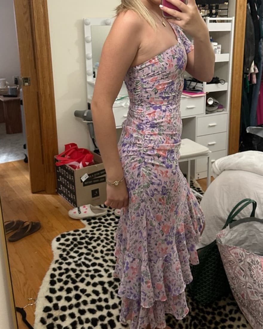 Stunning Purple Floral Dress - Image 4