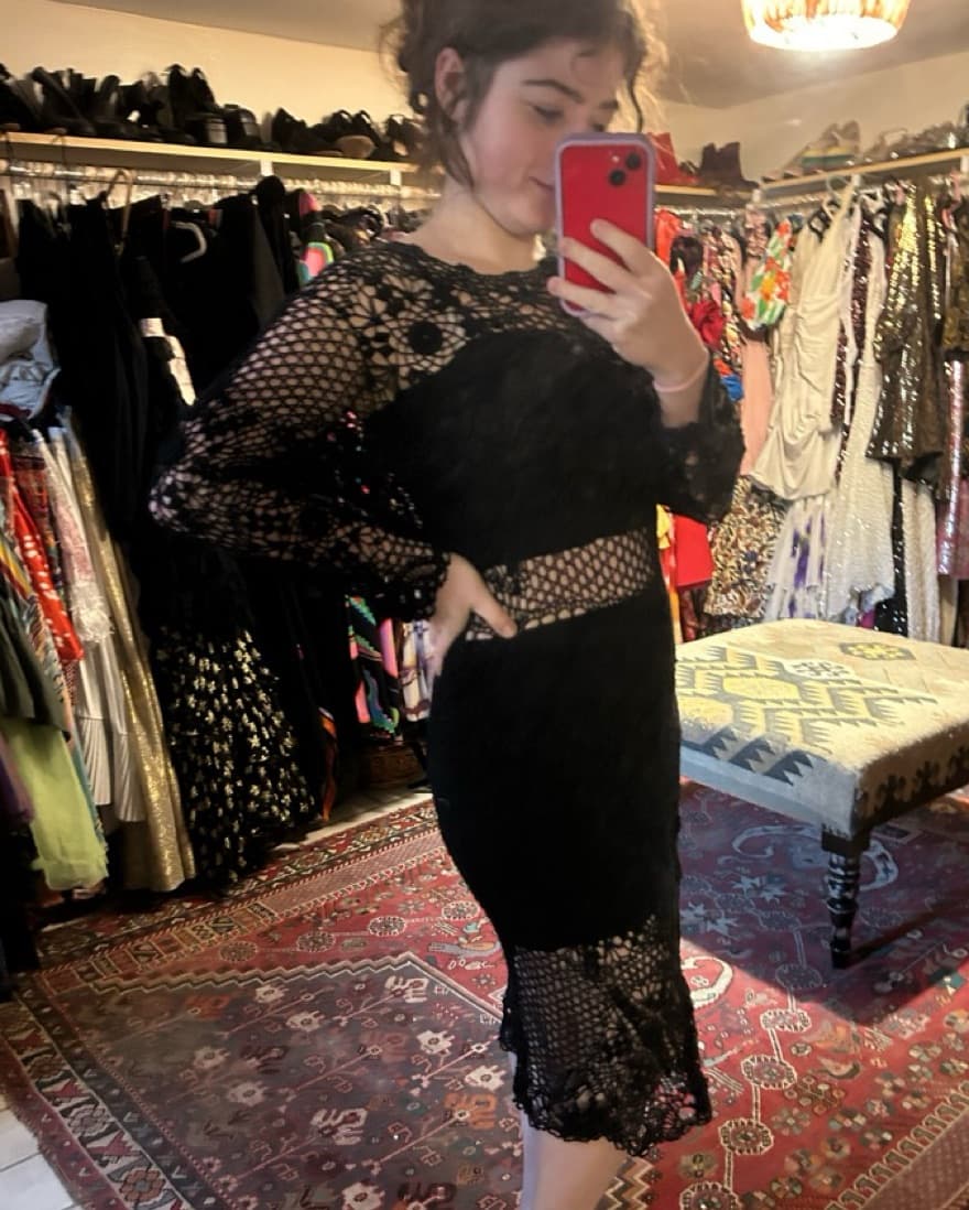 Ralph Lauren Hand Knitted Black Dress - Image 4
