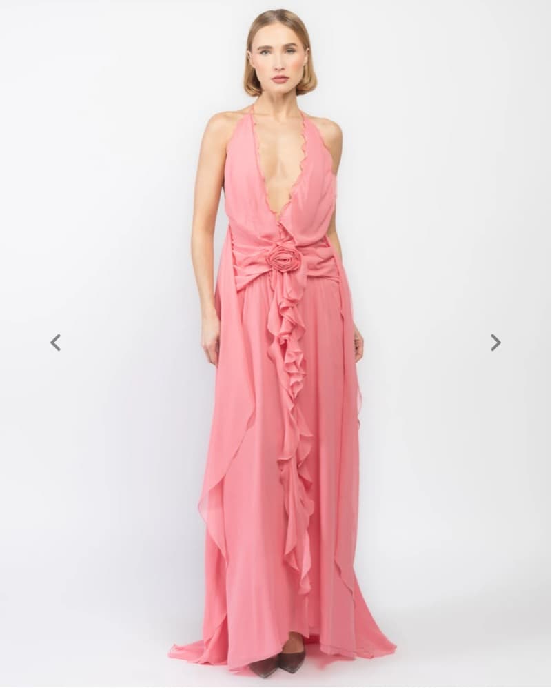 Blumarine Georgette Pink Silk Dress - Image 1