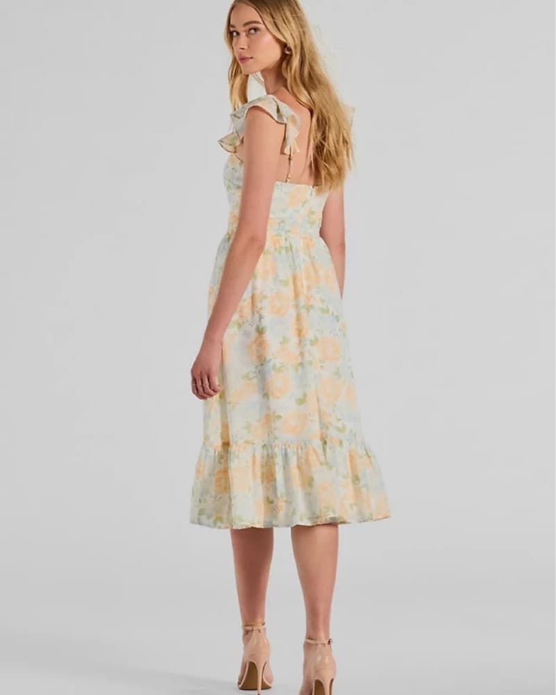 Windsor Ruffled Floral Midi Dress - Image 2