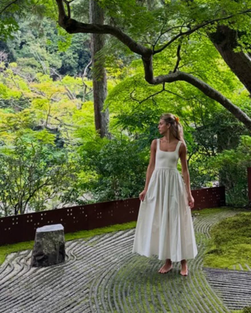 Matteau White Knit & Cotton Maxi Dress - Image 1