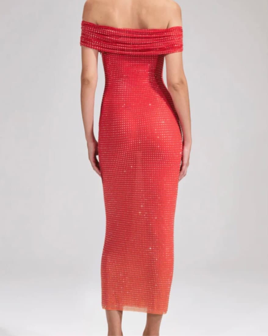 Self-Portrait Rhinestone-Midi Dress - Image 3
