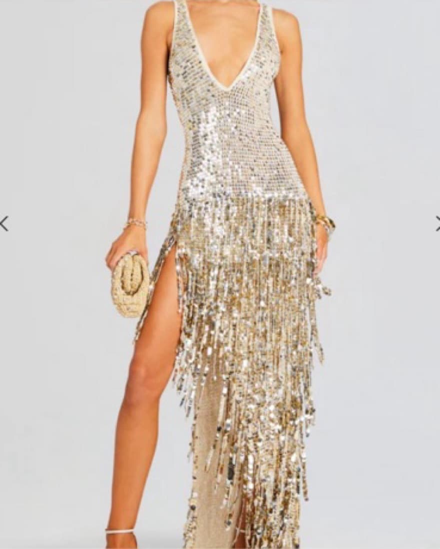 RETROFETE Libra Sequin Fringe Dress - Image 1