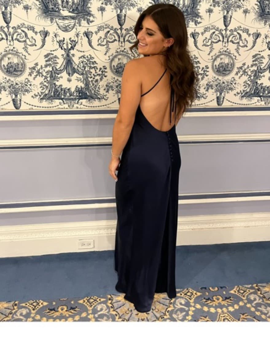 Reformation - Navy Satin Gown  - Image 5