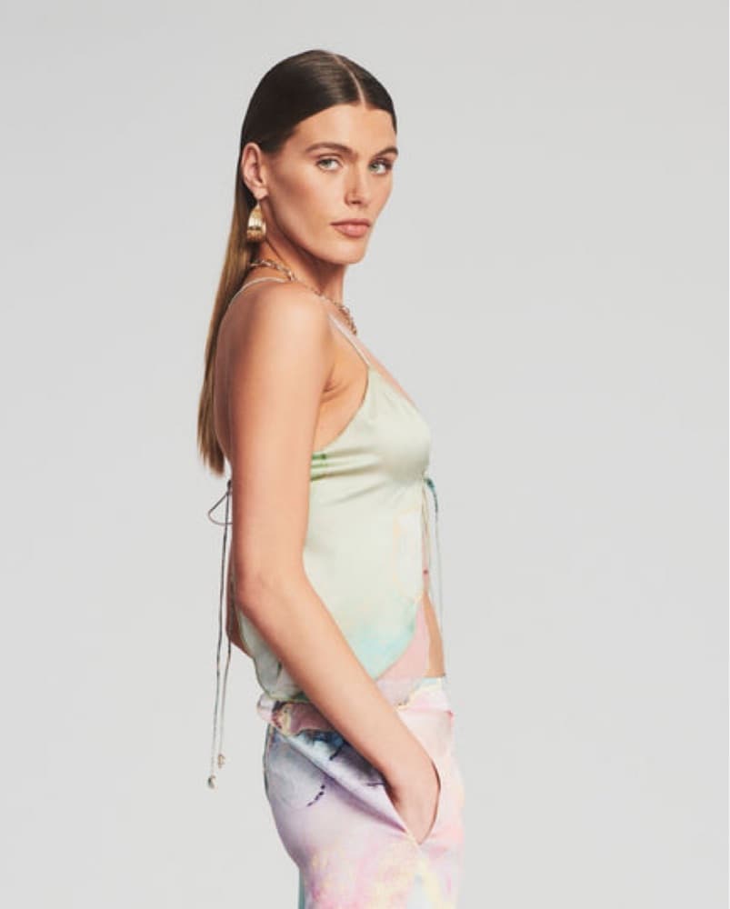 Retrofête Arlene Tie-Front Silk Charmeus - Image 3