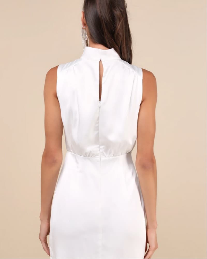Lulus White Satin Mini Dress - Image 2