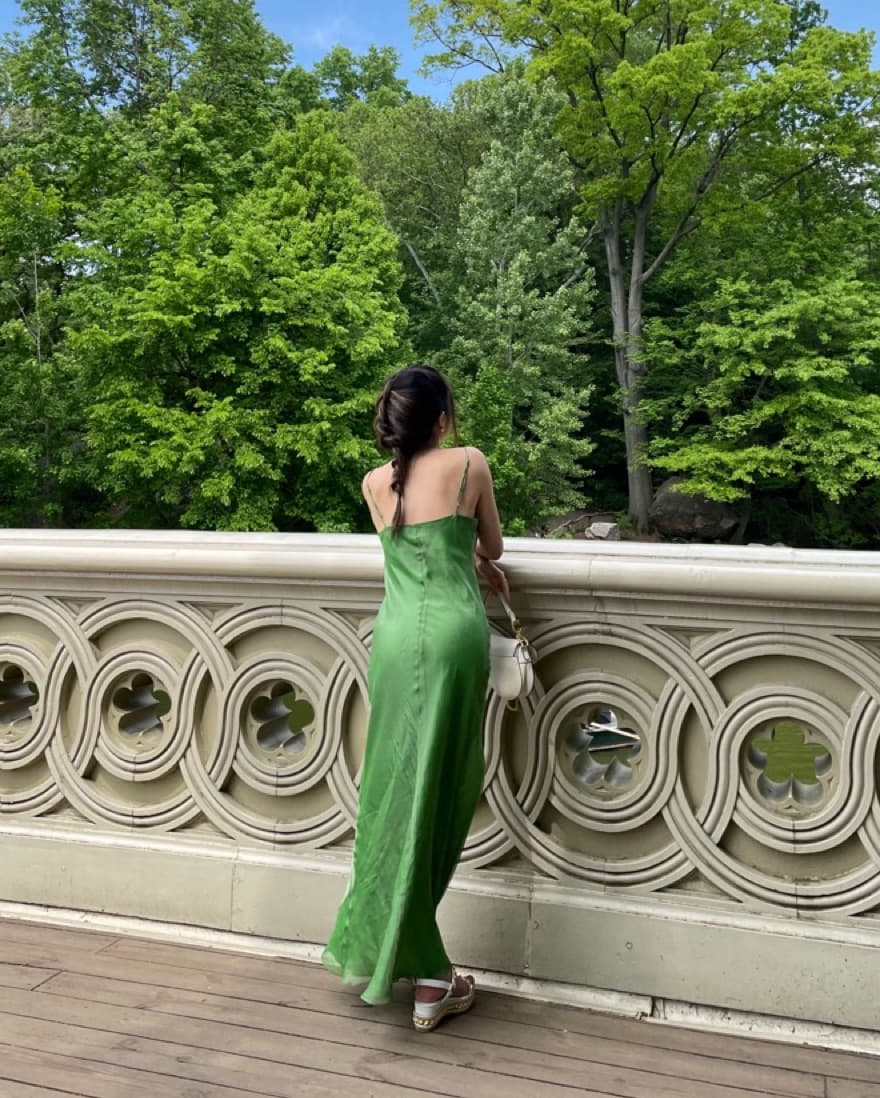 Dana Foley green Slip Dress    - Image 3