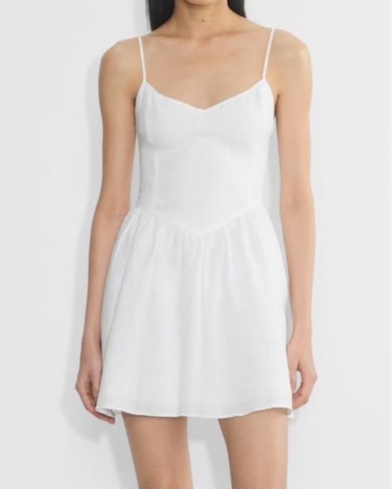 Aritzia Wilfred White Linen Mini Dress - Image 1