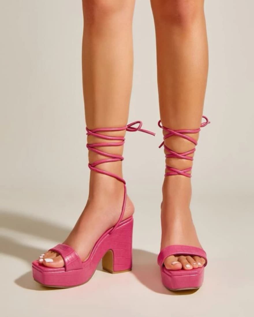 pink platform heels - Image 1