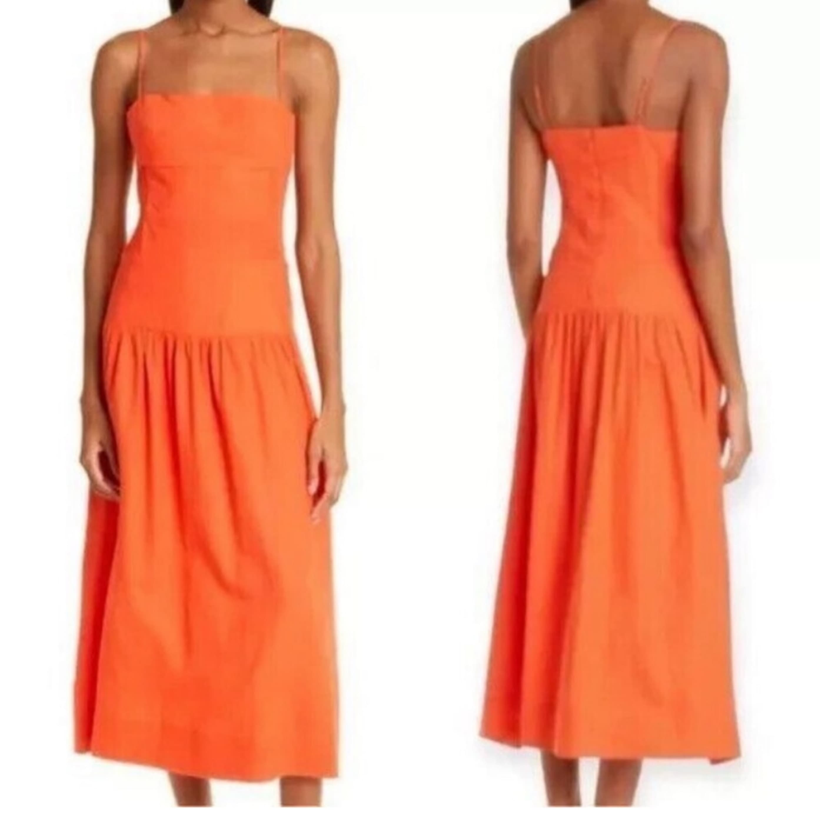 Farm Rio Orange Midi Dress - Image 2