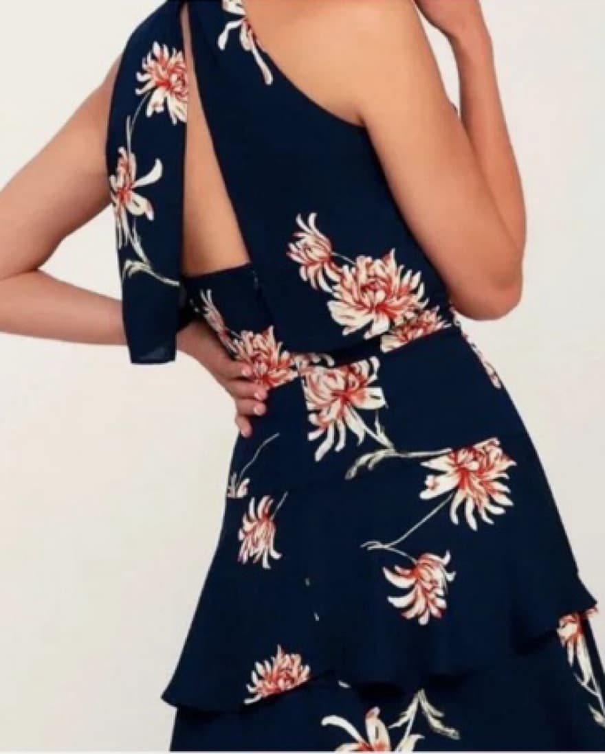 Revolve High-Neck Tiered Floral Dress - Image 3