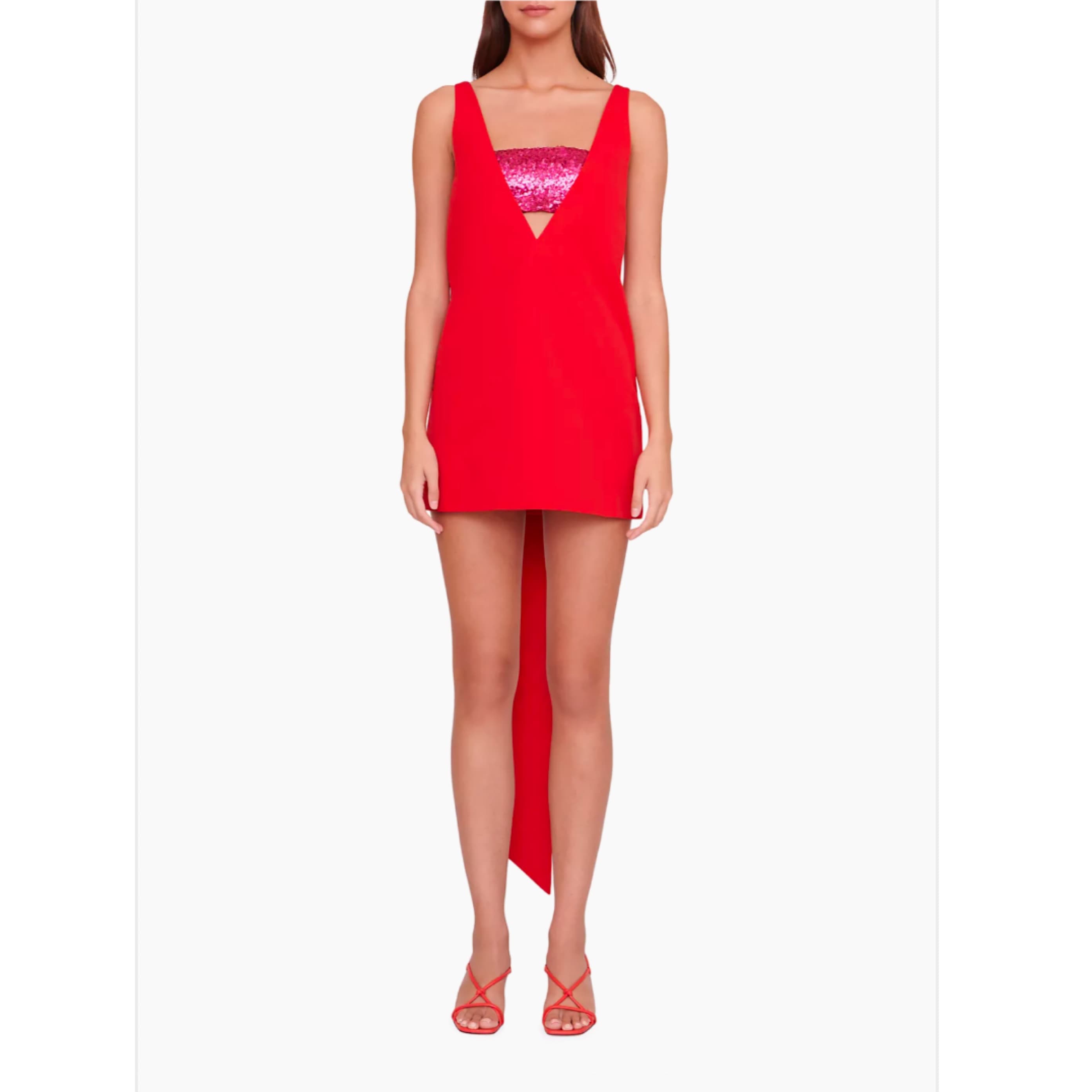 STAUD Red Irie Mini Dress - Image 3