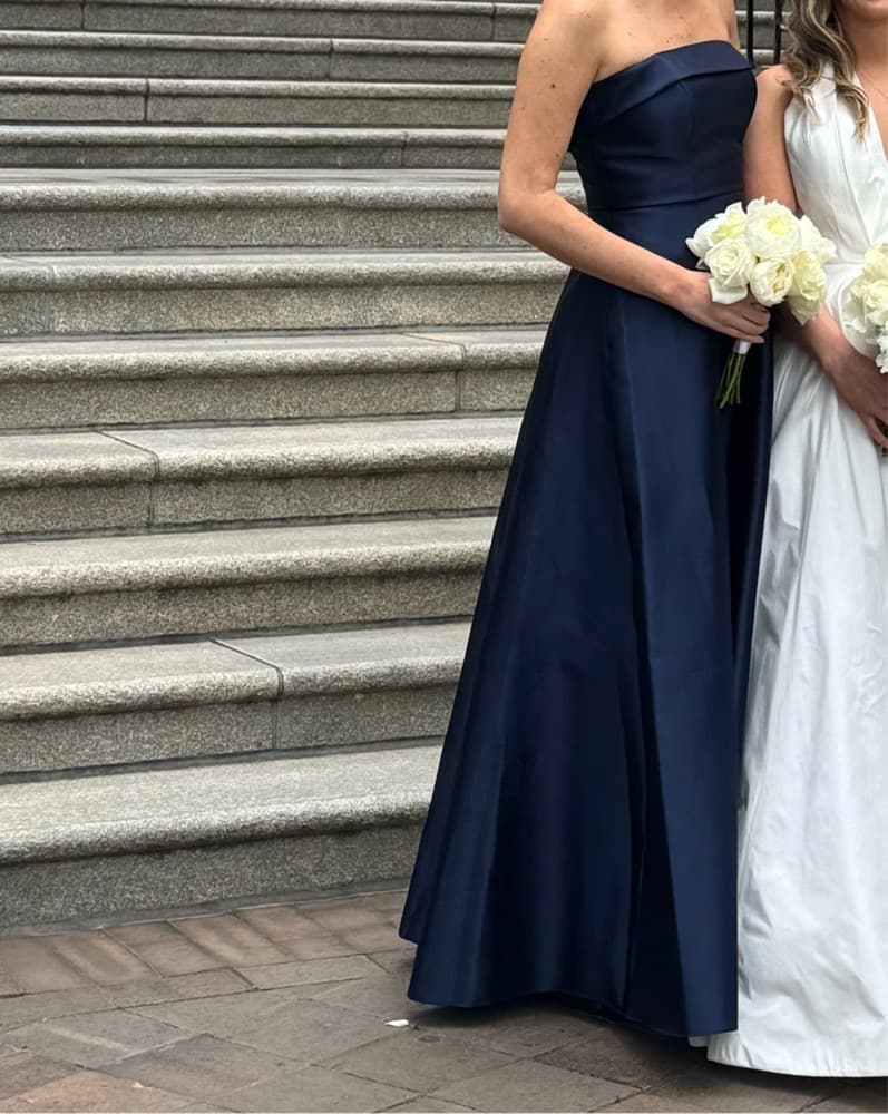 STRAPLESS BIAS CUFF BODICE SATIN GOWN WI - Image 3