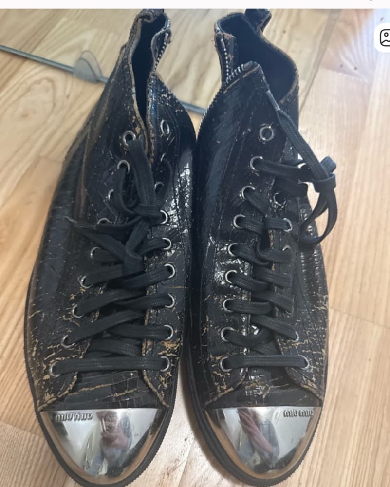 Black And Silver Distressed Miu Miu - Image 2
