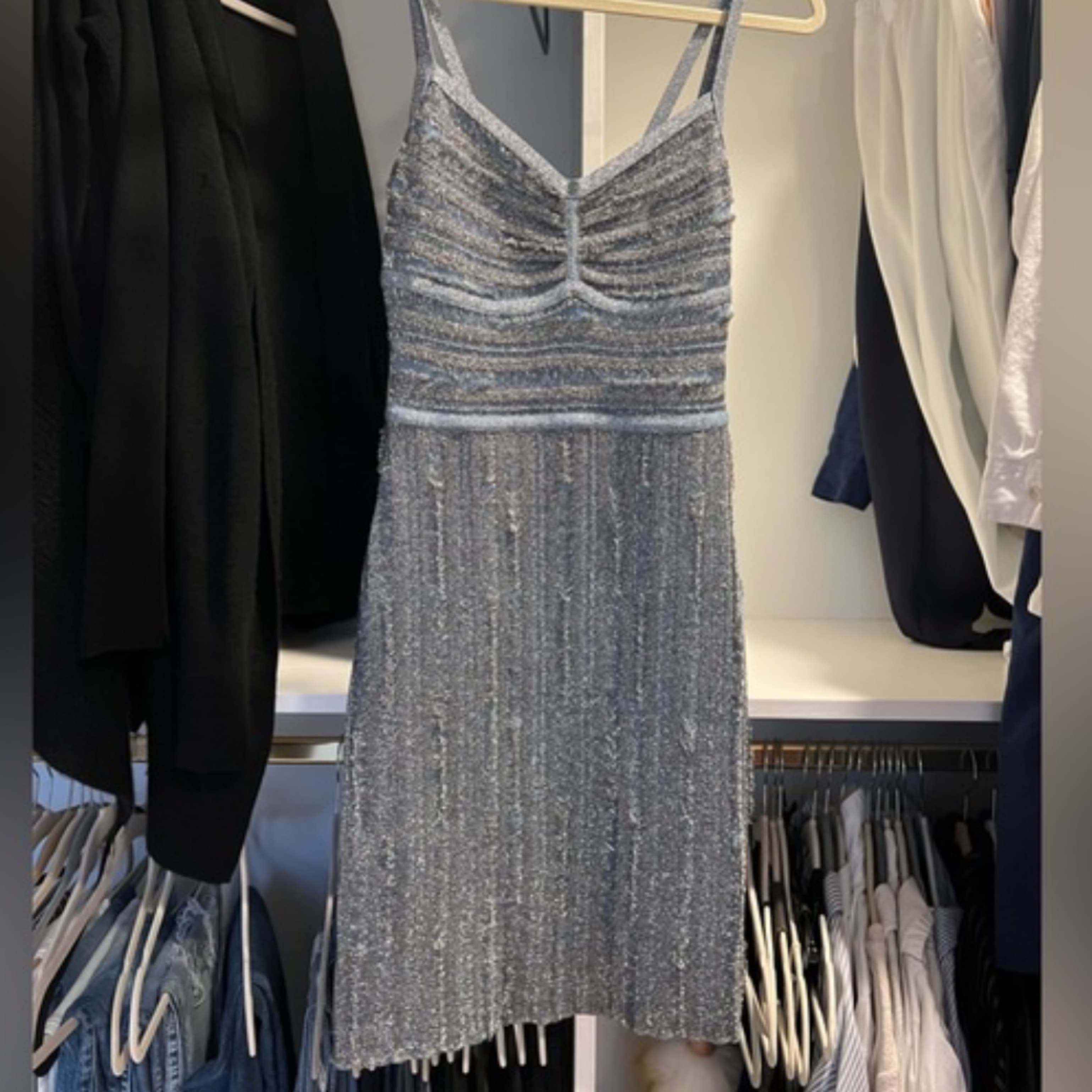 Herve leger Mini Dress Silver - Image 3
