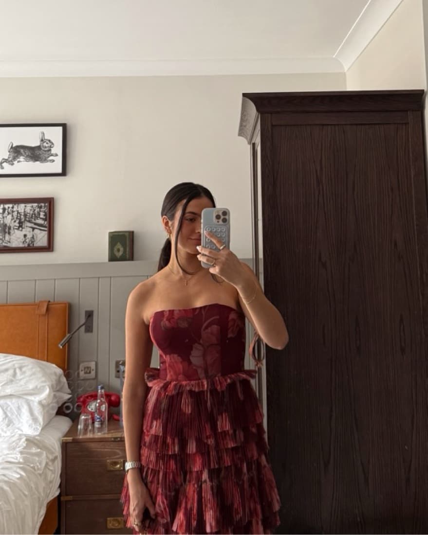 Ruffled Burgundy Gown/Dress - Image 1