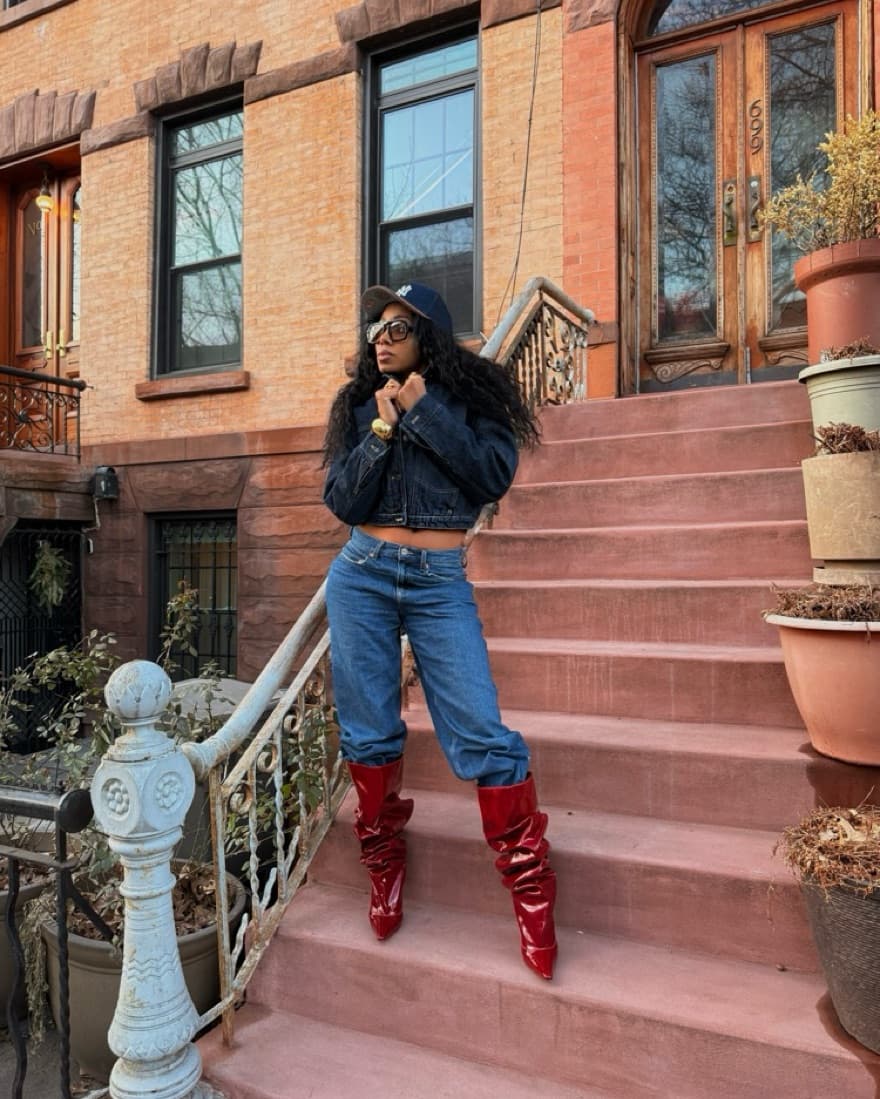 Naked Wolfe Red Crinkle Leather Boots - Image 2