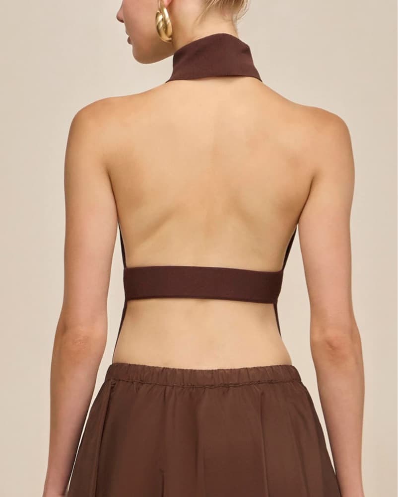 CULT GAIA WAKE KNIT TOP- BROWN - Image 2